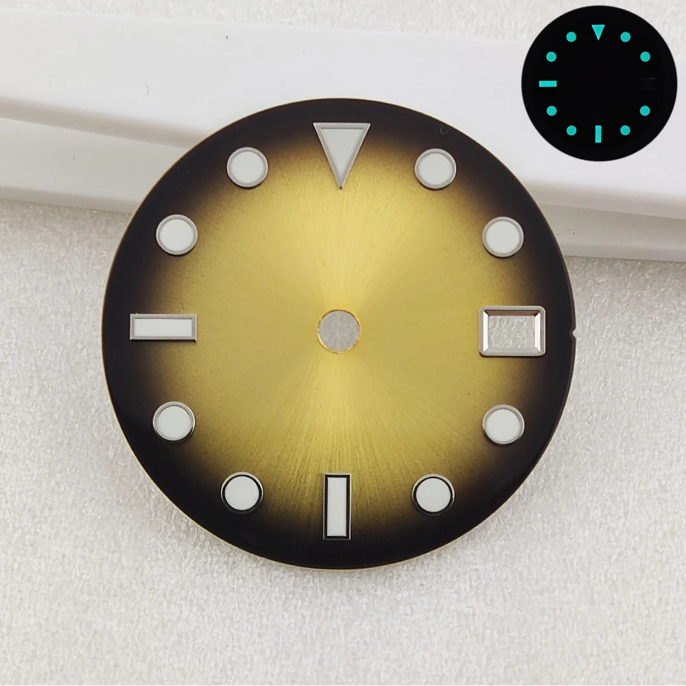 28.5mm Watch Dial Enamel NH35 Dial Tiger eye Style Luminous Customizable Watch Face for NH35/NH36/NH70/NH38 Movement Watch Parts