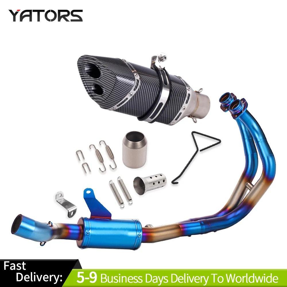 Slip-On Full Exhaust Header Link Pipe Muffler Kit For Yamaha YZF R7 2021-2025 Exhaust Systems Exhausts Pipes