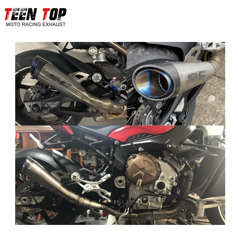 Para bmw s1000rr s1000 rr deslizamento-em escape 2019 2020 2021 2022 fibra de carbono sc silenciador da motocicleta moto escape