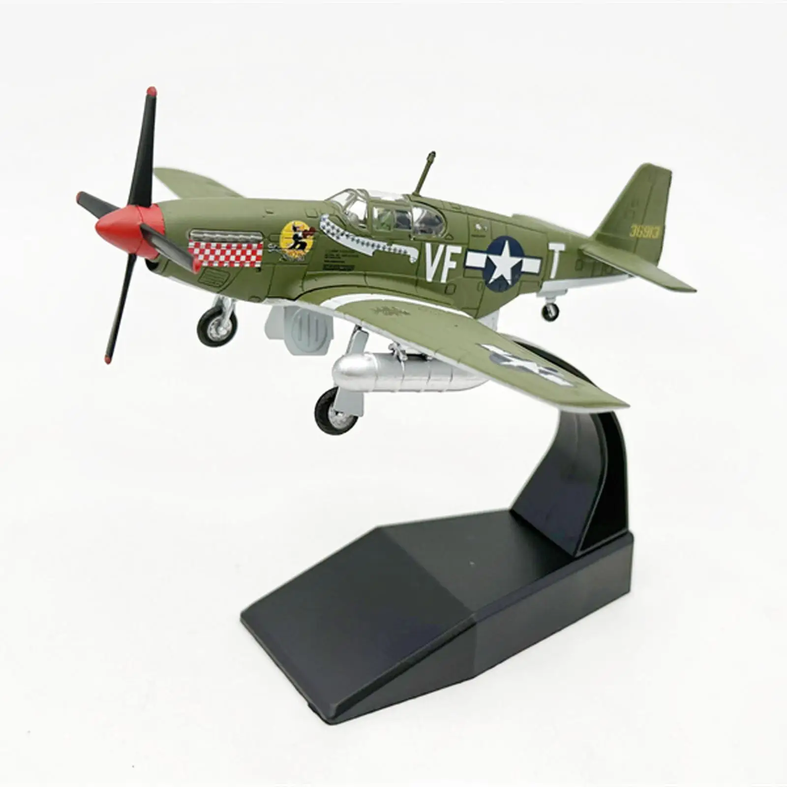 

1:72 Scale P51 Fighter Kids Adults Toy Gift Diecast Model with Display Stand for Shelf Tv Cabinet Home Living Room