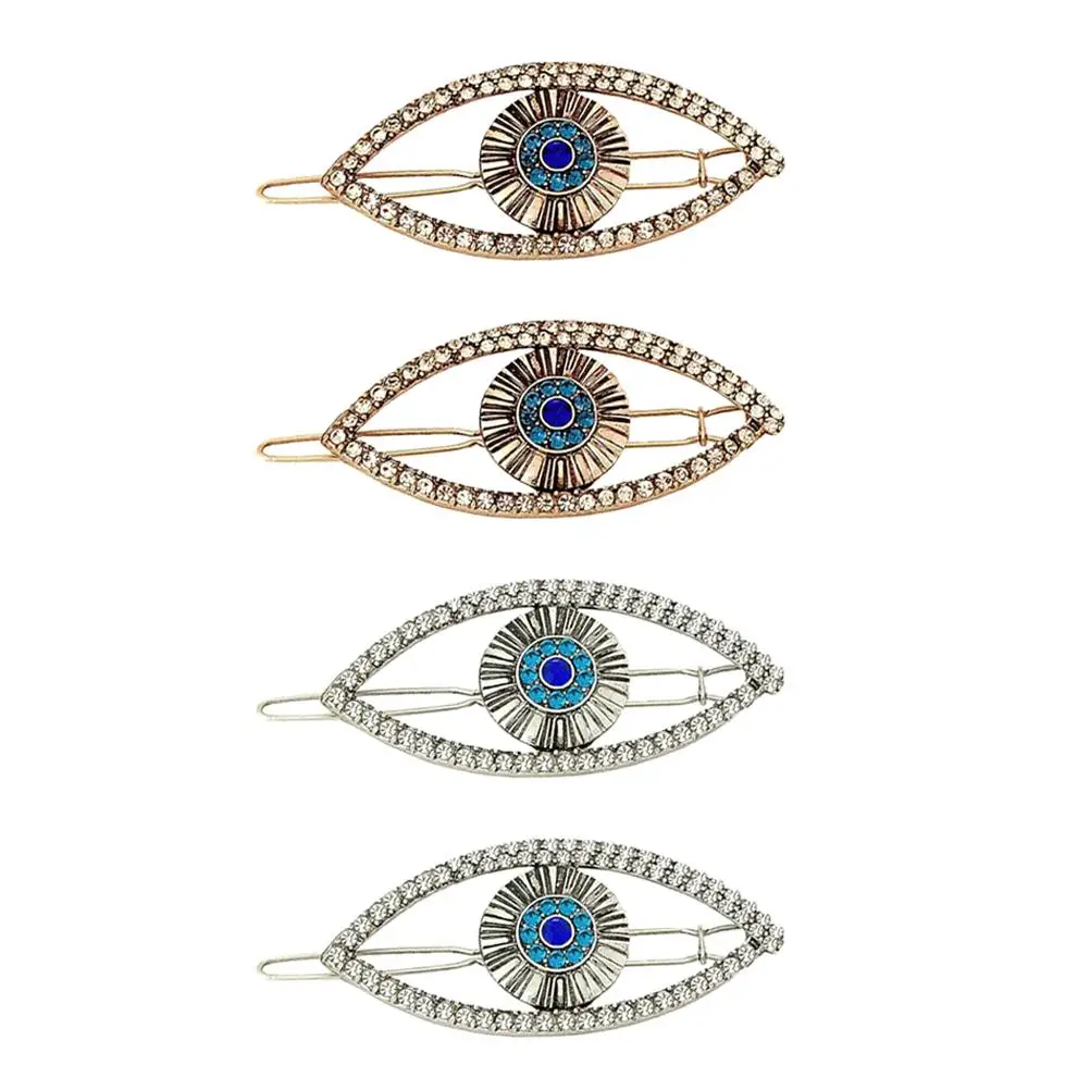 

4pcs Hairpin Evil Rhinestone Hair Jewelry Eye Punk Rhinestone Versatile Use Mermaid Vintage Accessories