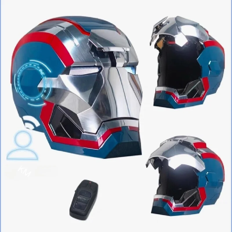 Authentieke Iron Man Patriot-helm, elektrisch robotmasker, draagbaar spraakgestuurd automatisch hoofddeksel voor volwassenen, Halloween