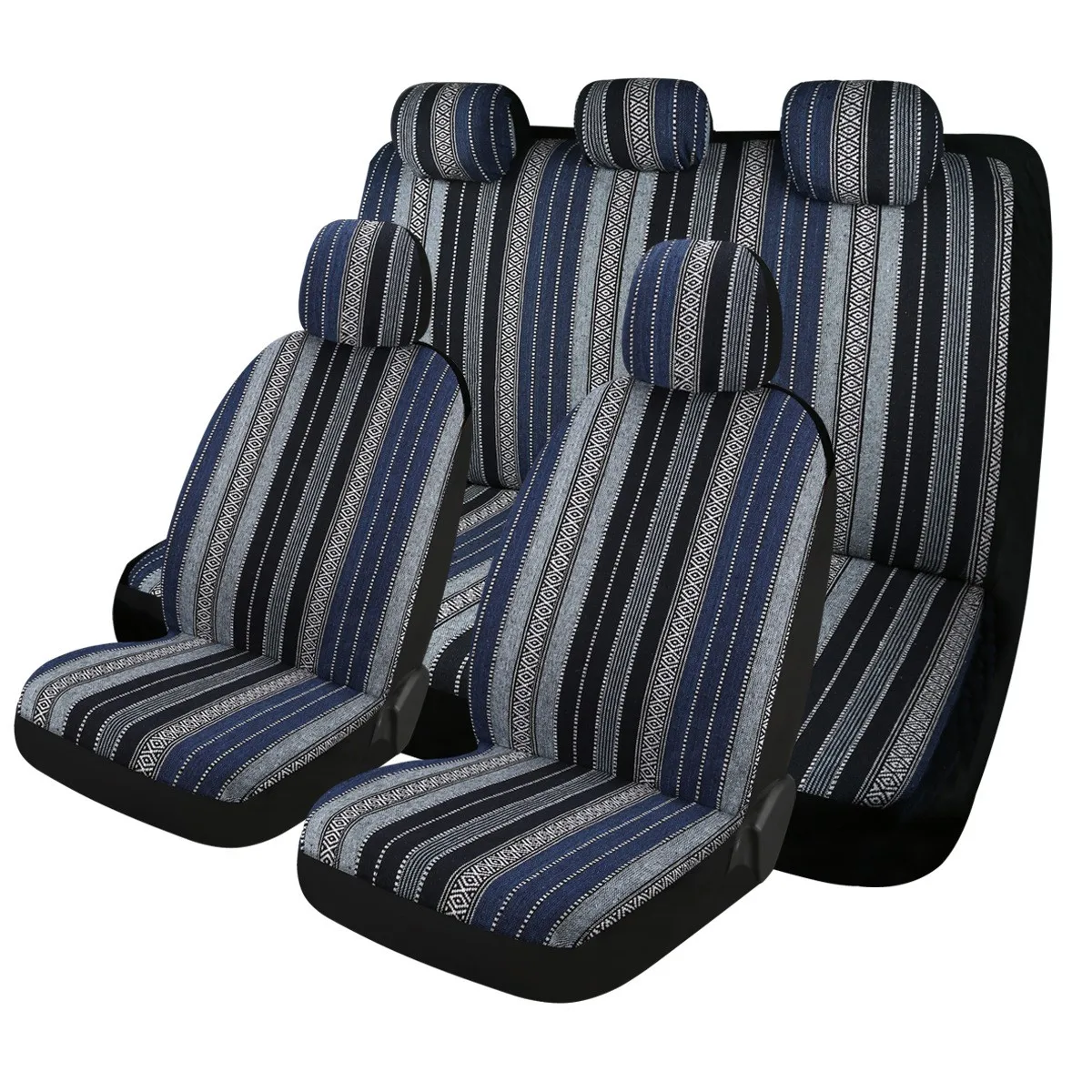 

Чехлы на автомобильные сиденья, передний комплект, чехлы на заднее сиденье, моющиеся дышащие полосатые тканые чехлы