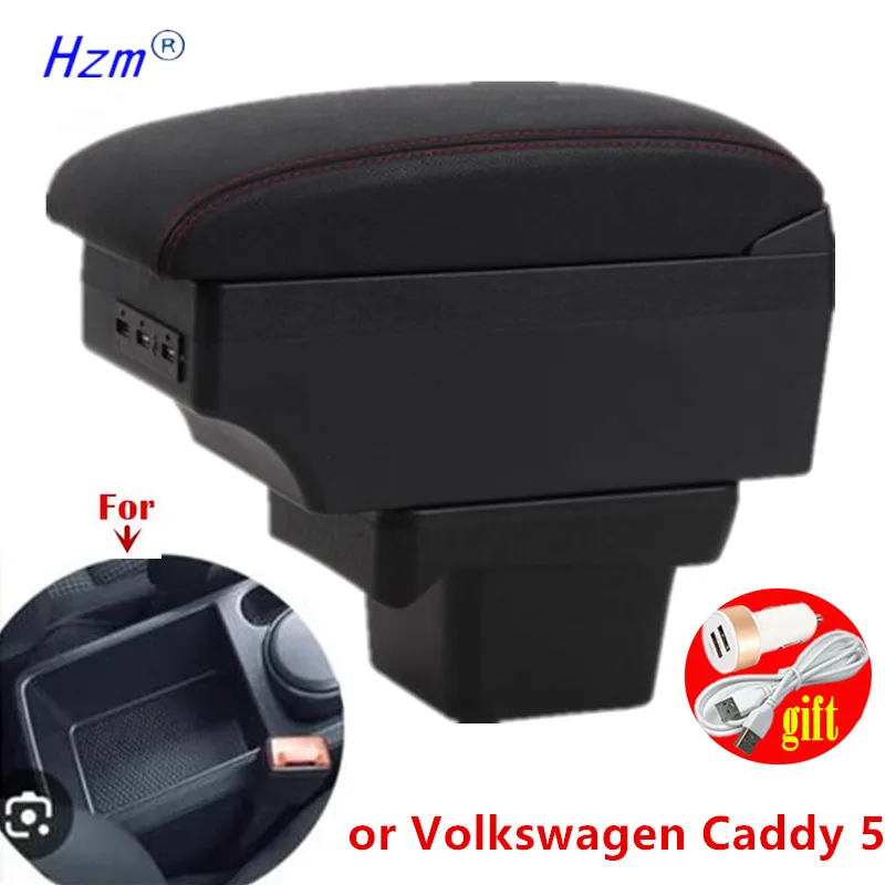 

For VW Caddy 5 Armrest box For Volkswagen Caddy 5 2021 2022 2023 2024 Central Storage box Interior Retrofit Car Accessories