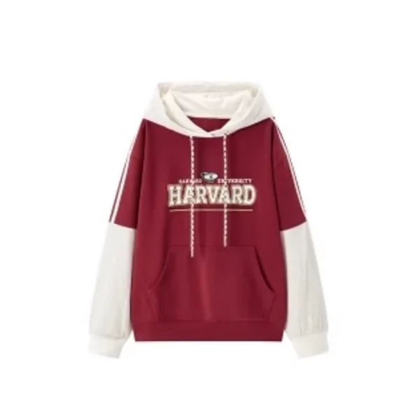 

Women's Casual Hoodie Sweatirt Patchwork Spring Autumn New Sle Cotton Comfortable Fit Ladies Hooded Top Streetwear