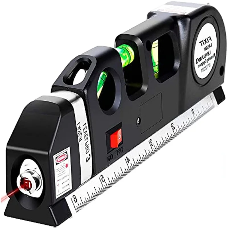 Multi-tool Laser Level 4 in 1 Multipurpose Cross Line Laser  Tape Ruler Adjusted Standard and Metric Rulers for hanging pictures