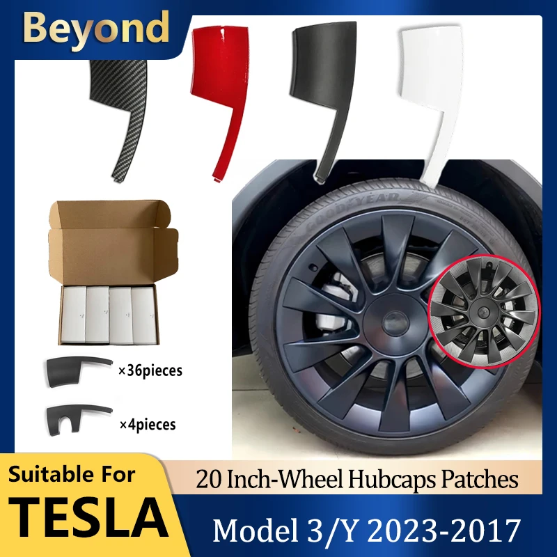 

Tesla Model Y 2023 20 Inch Wheel Protectors ABS Hubcap Patch Model 3 Hub Cap Stickers Accessories Car Decals Auto Exterior