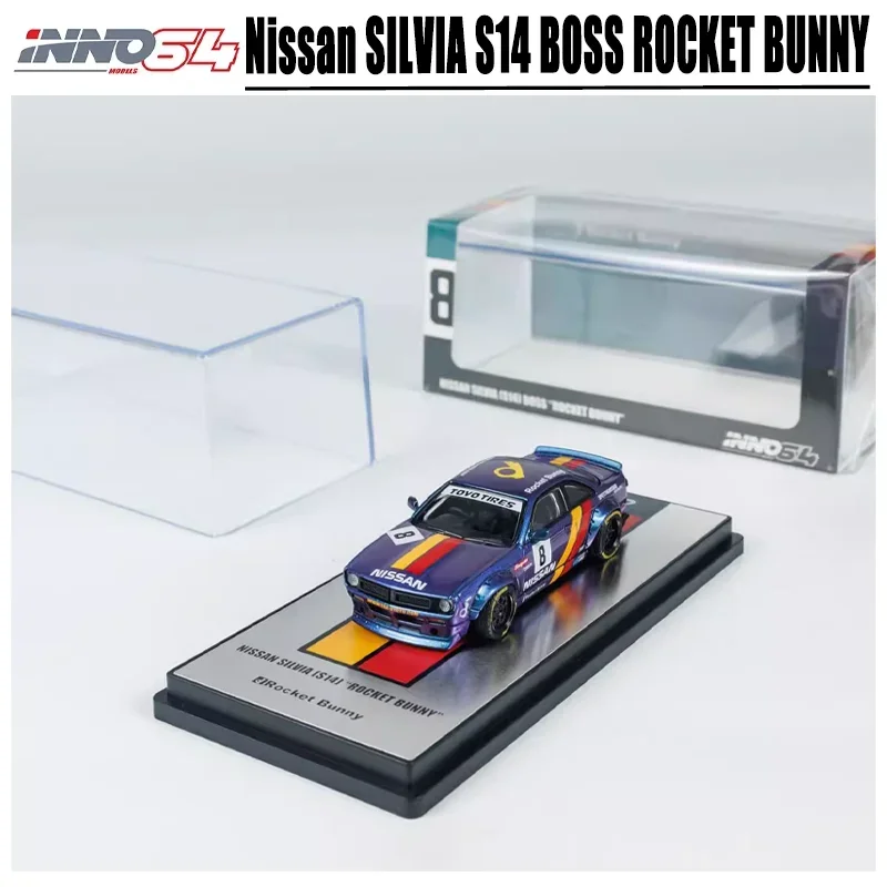 

INNO 1/64 Nissan SILVIA S14 BOSS ROCKET BUNNY Alloy Toy Diecast Metal Model Gift