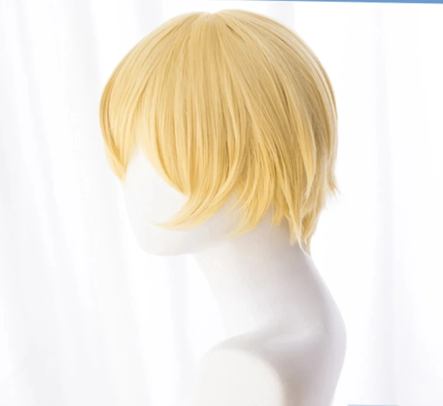 Aliização SAO Eugeo Cosplay peruca de cabelo Eugeo Composite Trinta e duas animações peruca curta fofa