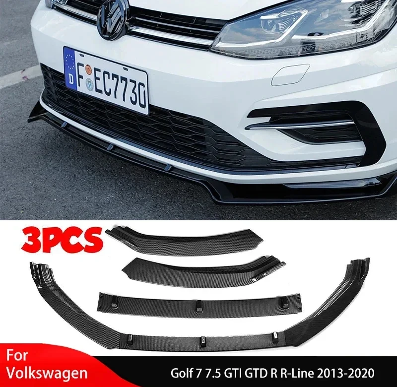 ماكستون نمط المصد الأمامي شفرة الفاصل الشفاه ل Volkswagen Golf 7 7.5 GTI GTD R R-Line 2013-2020 المصد الناشر سبويلر الحرس