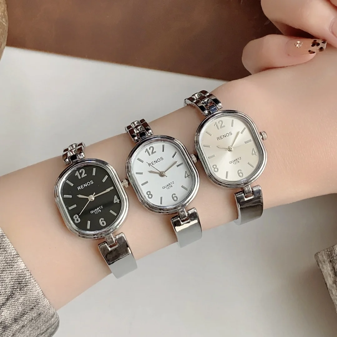 ساعات نسائية البيضاوي السيدات سوار فولاذي ساعة كوارتز ساعات المعصم الذهبية للنساء Reloj Mujer Relogio Feminino الفتيات ساعة هدية