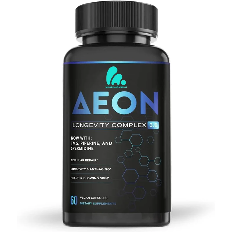 الملحق NAD Complex AEON يحتوي على نيكوتيناميد، فيستين، كيرسيتين، ريسفيراترول، أستراغالوس، كولاجين-60 كبسولة