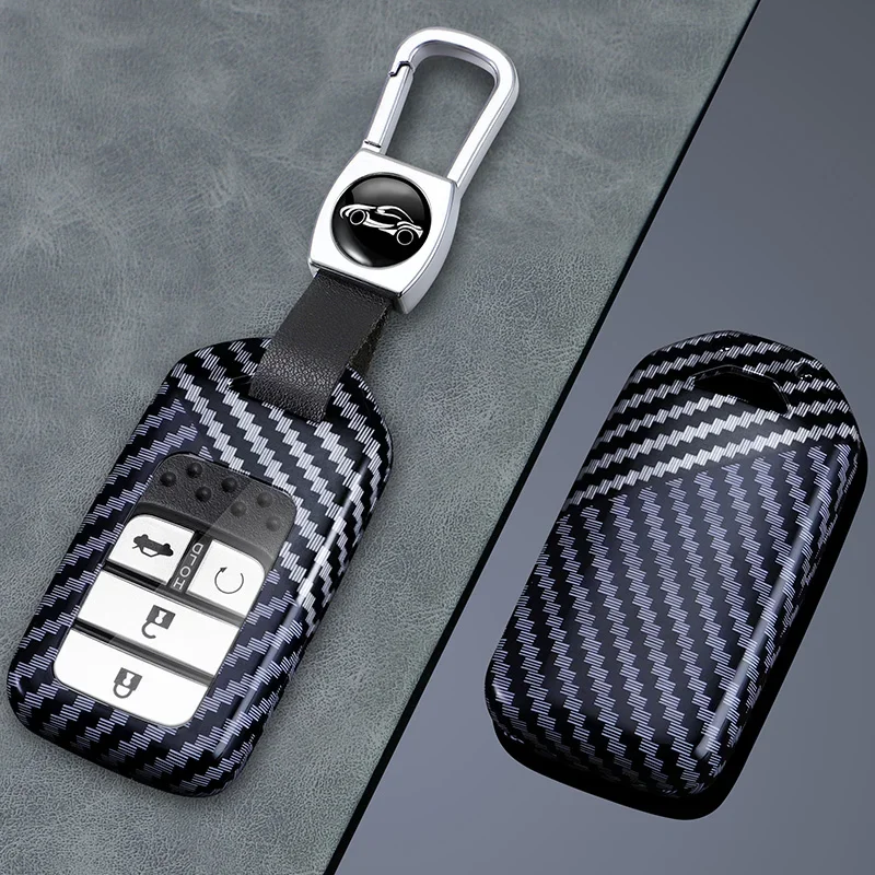 

ABS Carbon Fiber Car Remote Key Case Cover Shell Fob for Honda Vezel City Civic Jazz BRV BR-V HRV Protector Car Accessories