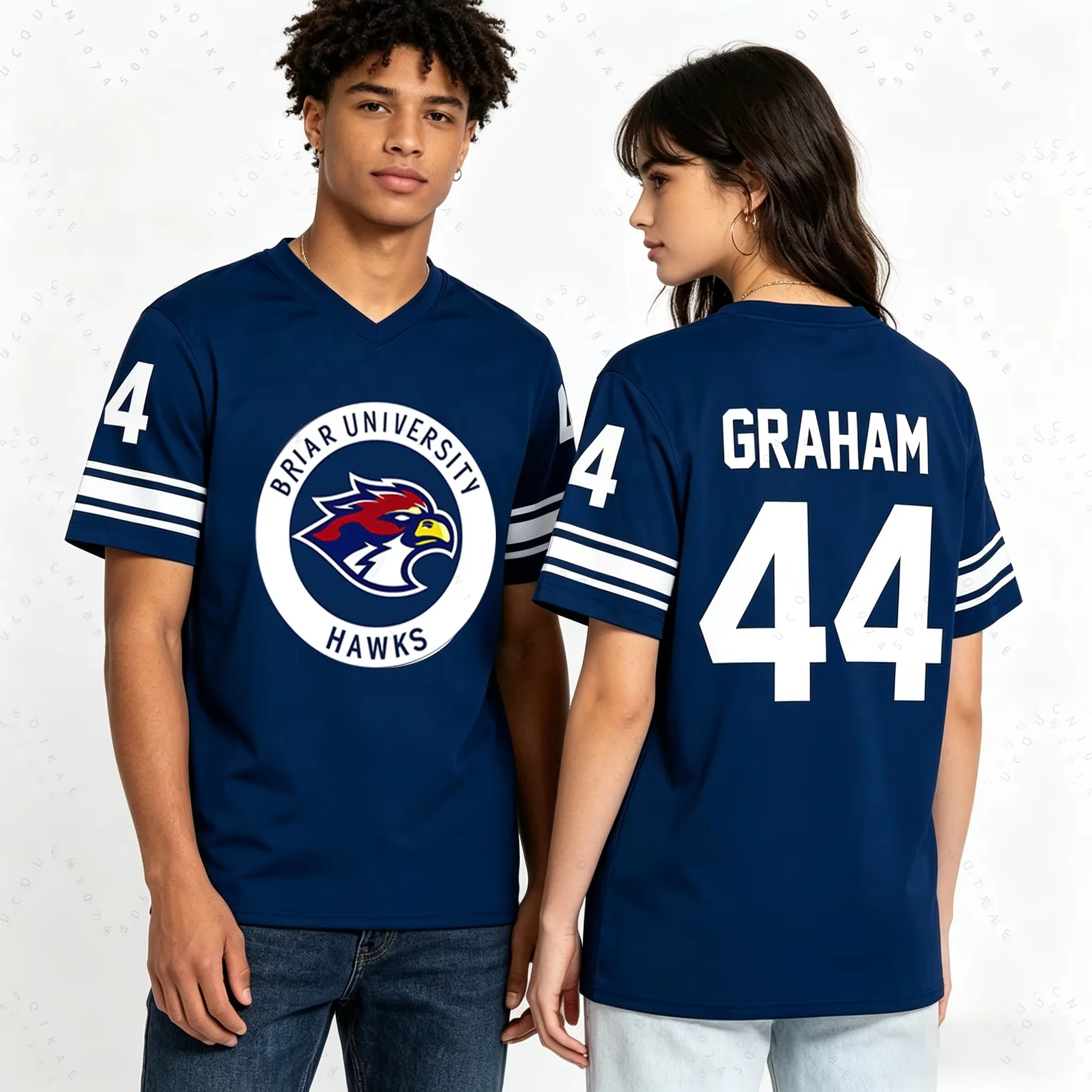 2026 Off Campus Briar University Jersey Graham 44 22 Di Laurentis 66 Tucker46 T-Shirts V-Neck Short Sleeve Women Men's Tee Tops