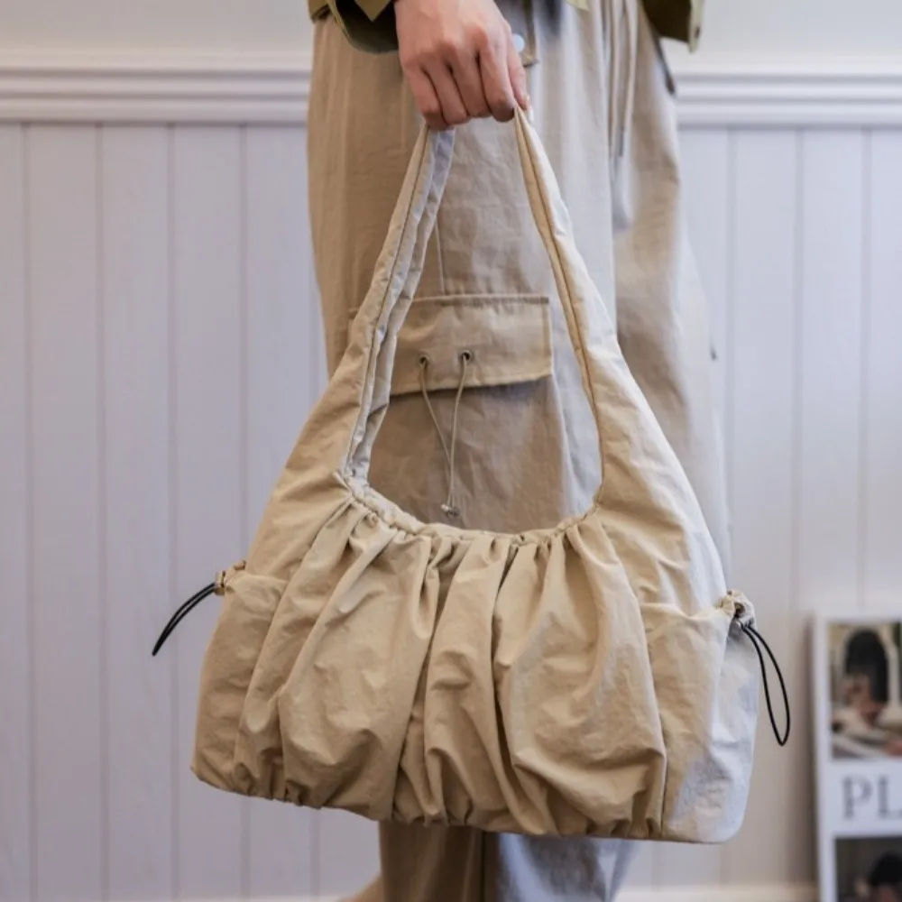 

Повседневная нейлоновая сумка-облако через плечо на шнурке в корейском стиле, портативная вместительная сумка-тоут, уличный стиль