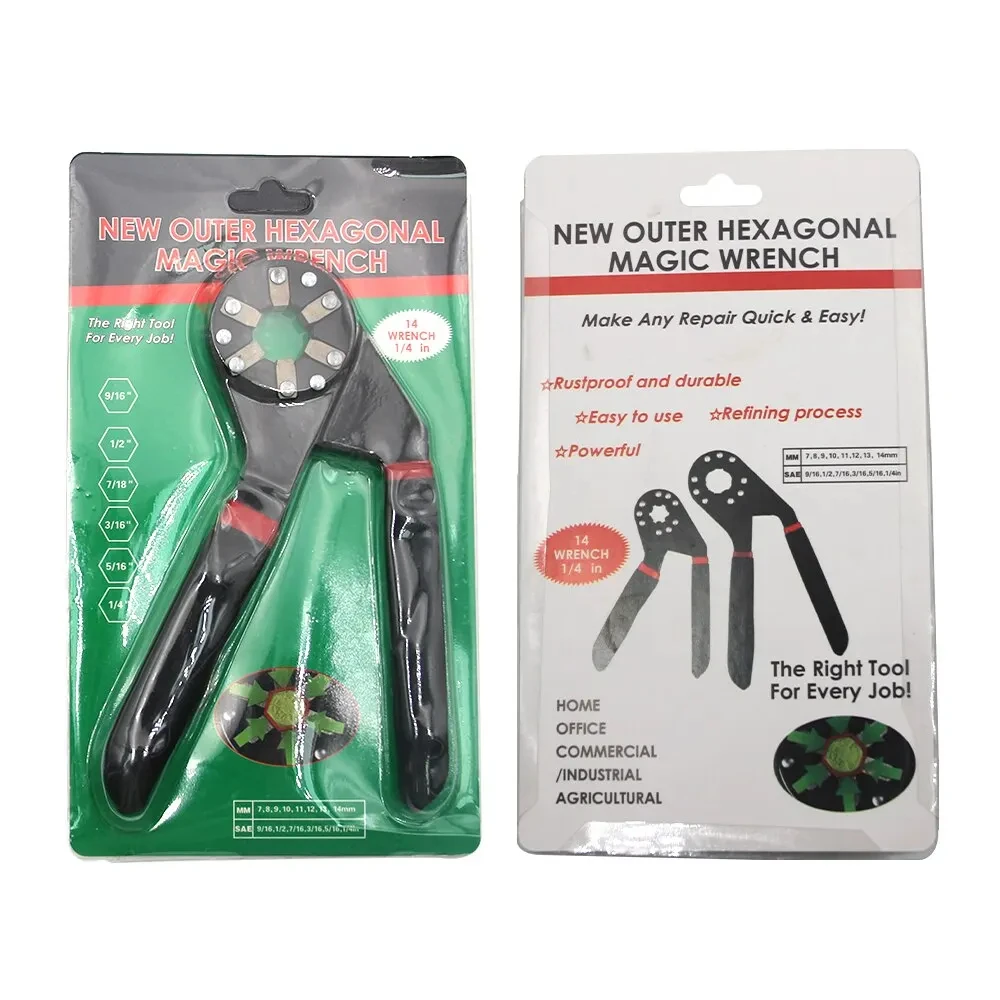 Magische sleutel 6 inch 8 inch Multifunctionele zeshoekige sleutel van gelegeerd staal, handmatig klembaar, beweegbare zeshoekige sleutel