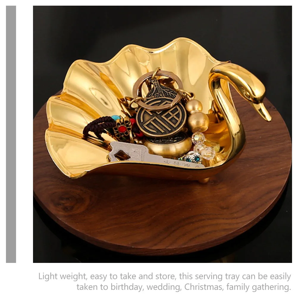 

Metal Gold Peacock Fruit Serving Tray Decorative Dessert Plate Snack Tray Desktop Jewelry Display Serving Plate