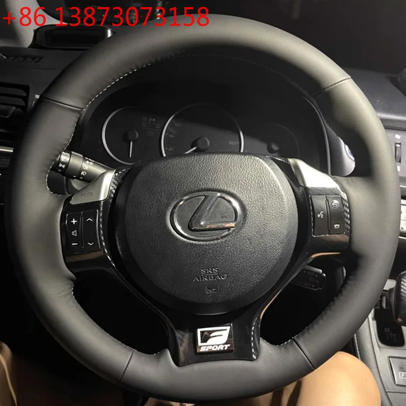 For Lexus CT200h NX200h 2011-2020 Braid Black Suede&Leather Car Steering Wheel Cover Interior Full Coverage Accessory