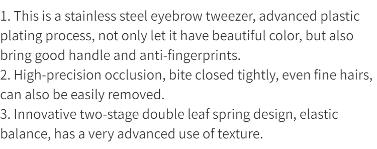 Augenbrauenpinzette, bunt, für feine Haare, Edelstahl, schräg, Augenbrauen-Entferner, Make-up-Werkzeug – Detail 1
