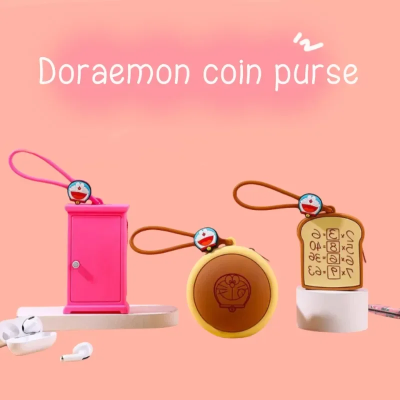 4 estilos novo doraemon anime qualquer porta dorayaki silicone moeda bolsa dos desenhos animados bonito memória pão fone de ouvido saco de armazenamento presente aniversário