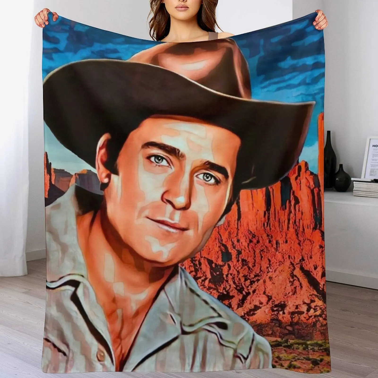 Clint Walker,Cheyenne Bodie 1960's TV Throw Blanket For Sofa Thin Custom Sofa Quilt Decorative Sofas Blankets