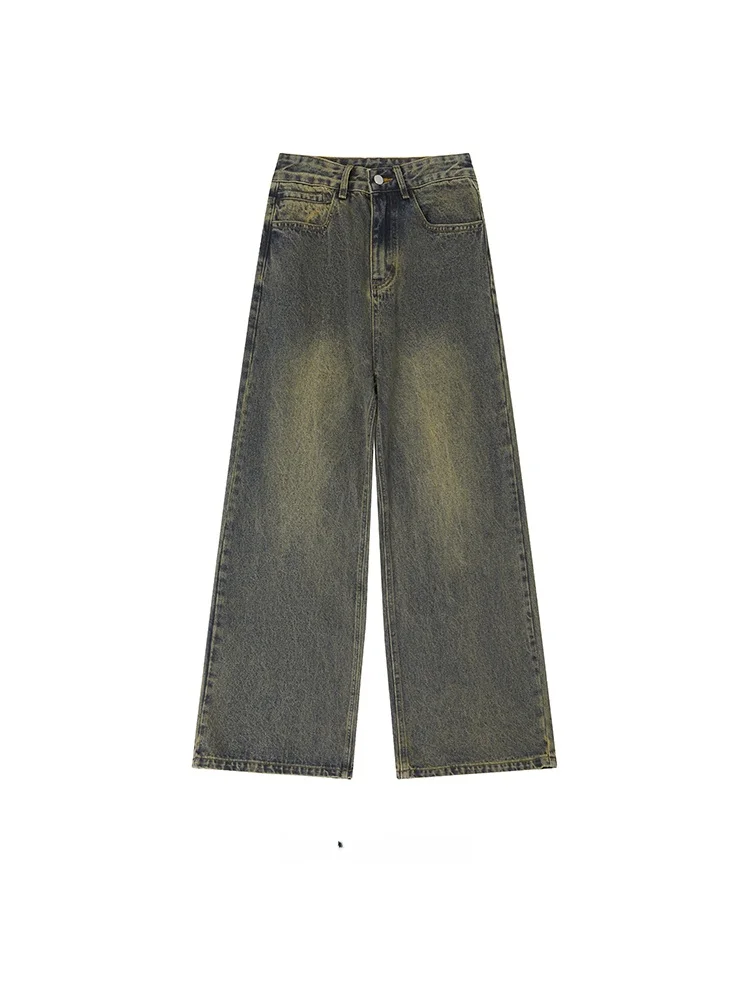 dari Vintage Celana Jeans Kaki Lebar Pria Wanita Kasual Longgar Celana Panjang Serbaguna Retro Sle Musim Gugur Musim Dingin Faion