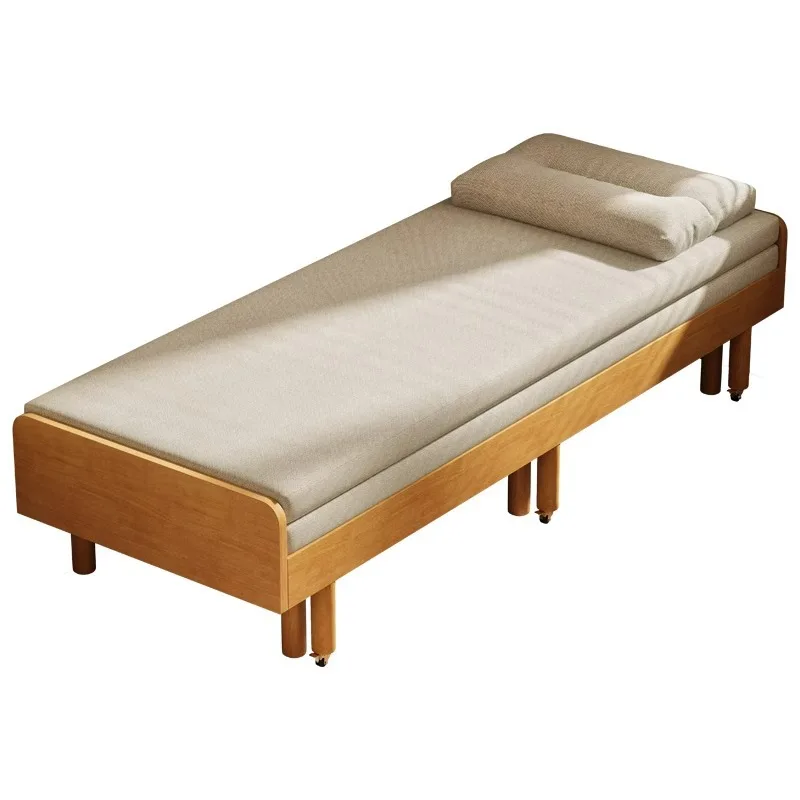 

Retractable bed Small apartment study folding sofa bed, solid wood, dual purpose double single sitting and sleeping