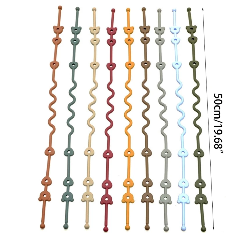 Cadena antipérdida de silicona con correas ajustables, soporte de dibujos animados para chupete, biberón, mordedor de bebé, juguete, cordón para