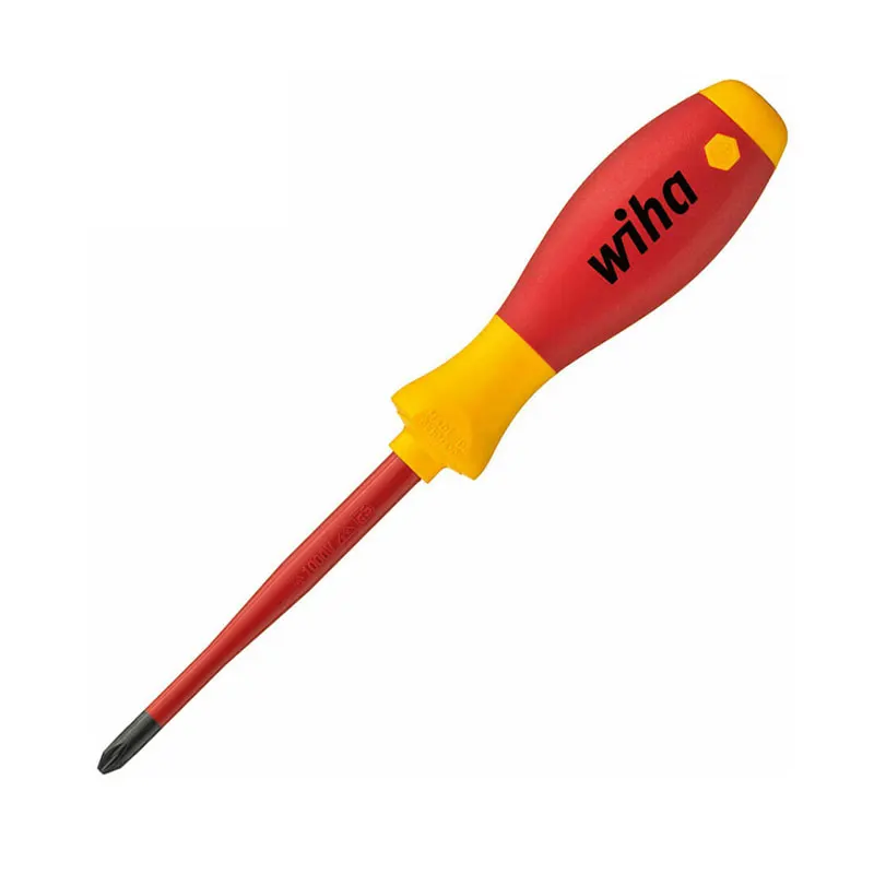 Wiha 35393 Phillips Screwdriver 80mm Visible Blade Length 1000V Insulated PH1 Screw Tool for Electrician Easy-work No-slipping