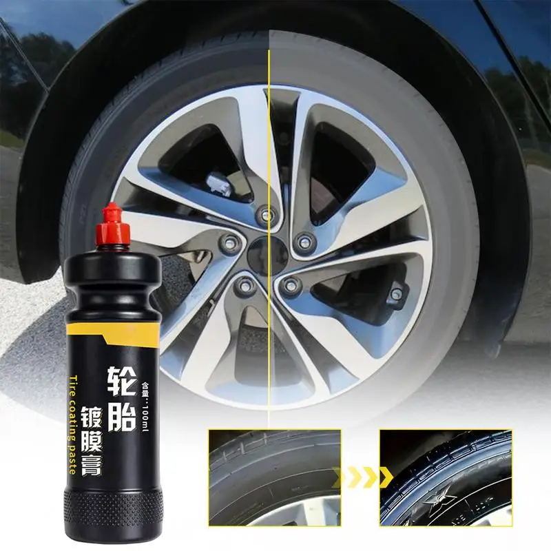 Wheel Shine for Car Tires 100ml Coverall Tire Shine Gentle Tire Polish Waterproof Tire Dressing Paste Tire Gloss Wax Tire Care