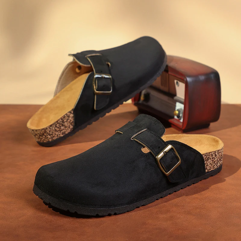 شباشب رجالية كاجوال بمقدمة أصابع القدم عصرية ومتعددة الاستخدامات ونعل سميك ومقاومة للاهتراء ونعل ناعم سهل الارتداء صنادل كاجوال مقاس كبير #5