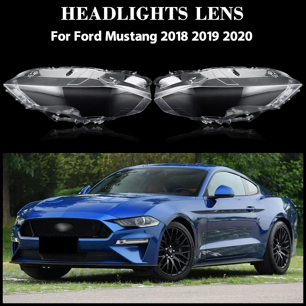 

For Ford Mustang 2018 2019 2020 Car Accessories Headlamp Transparent Lampshade Lamp Shell Headlight Lens Cover Plexiglass