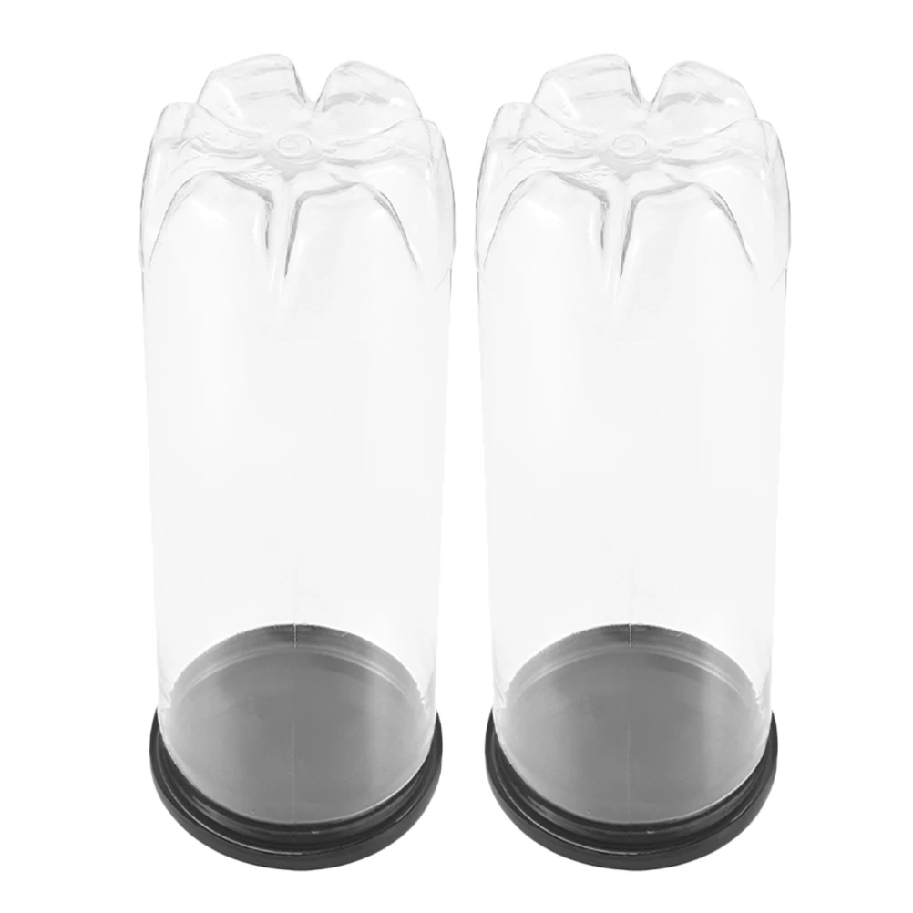 

2 Pcs Tennis Balls Cylinder Sport Equipment Carrying Bag with Cover Container Convenient Holder Clear Small Bottle