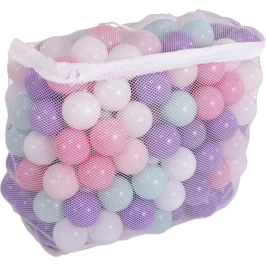 Ensemble de jouets pour balles de fosse, 200 pièces, avec sac réutilisable, couleurs arc-en-ciel ou Pastel, plastique anti-écrasement pour fosses à balles, maisons rebondissantes