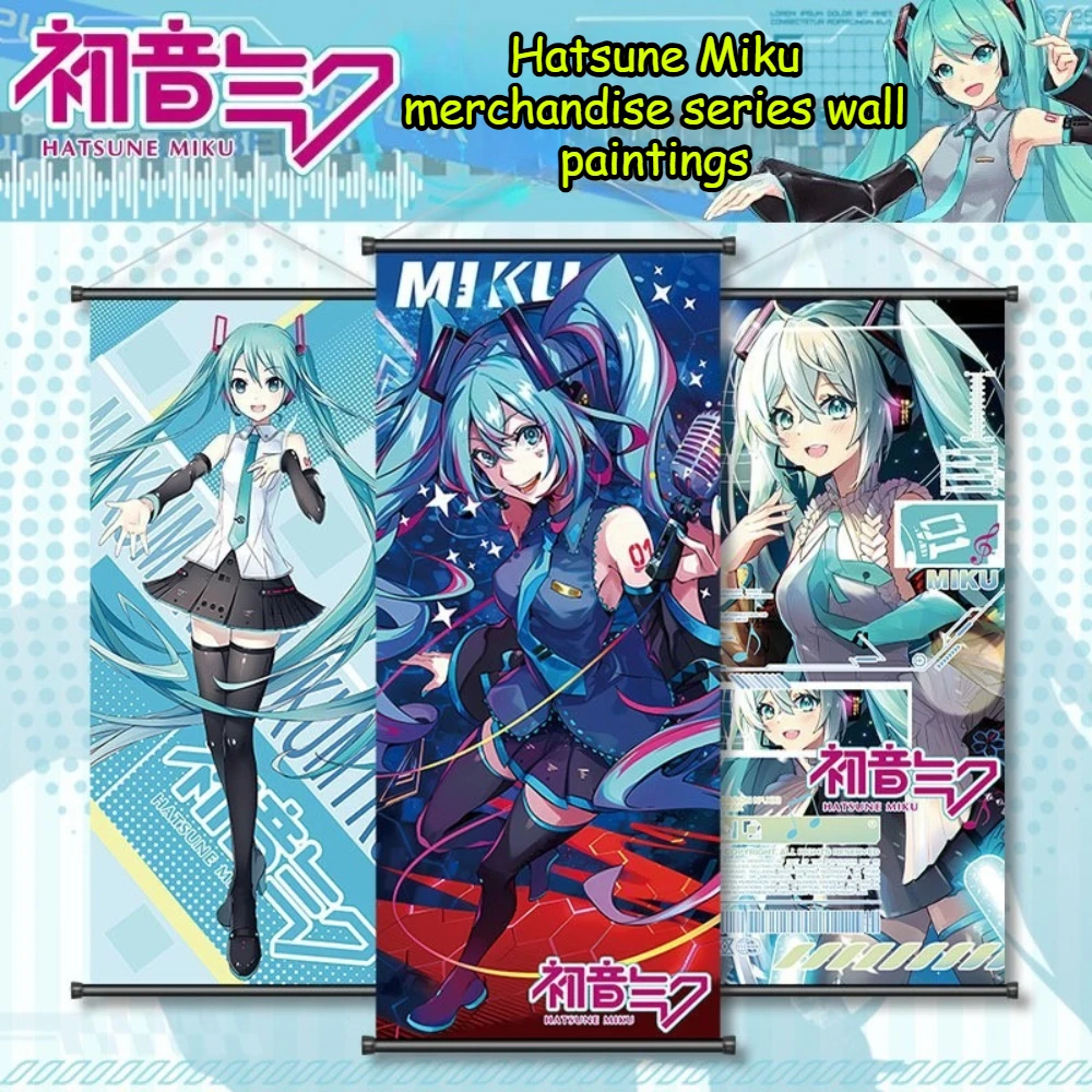 

Hatsune Miku настенный аниме-сувенир, виртуальная певица для украшения офисной комнаты, коллекционный подарок для музыки, любителей аниме