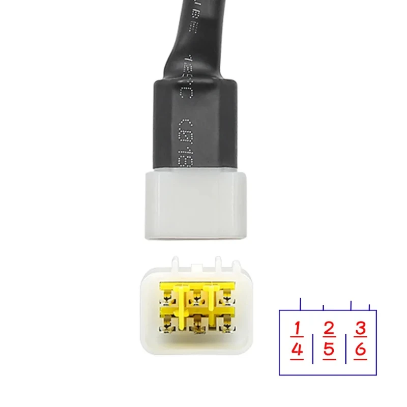 Nieuwste Voor Benelli Obd2 6 Pins Diagnostische Plug Adapter Kabel Voor Bosch En Voor Delphi Ecus 6pin Motorfiets Atv Tot 16pin Obd