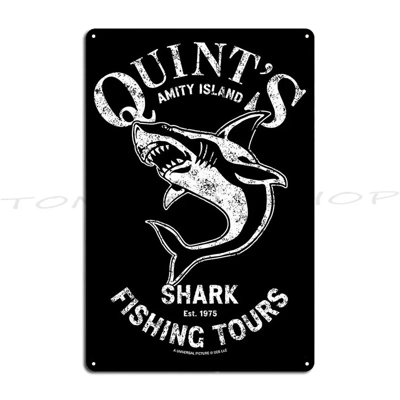 Quint S Shark Fishing Tours Metal Plaque Poster Wall Mural Wall Decor Create Club Print Tin Sign Poster