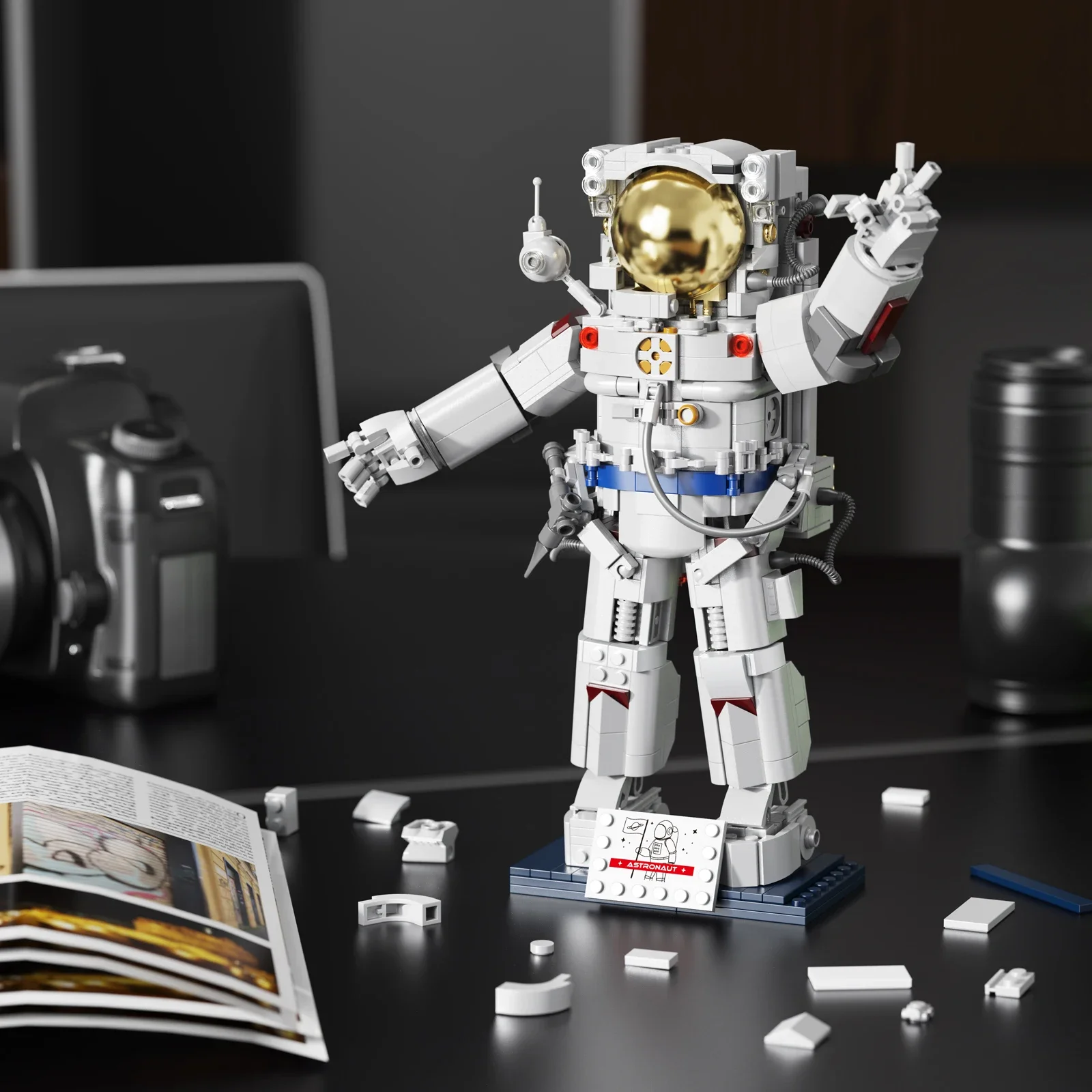 MOC Space Moon Exploration pilot Characters Model Building Blocks Space Aerospace Pilot DIY Bricks Toy for Children BirthdayGift