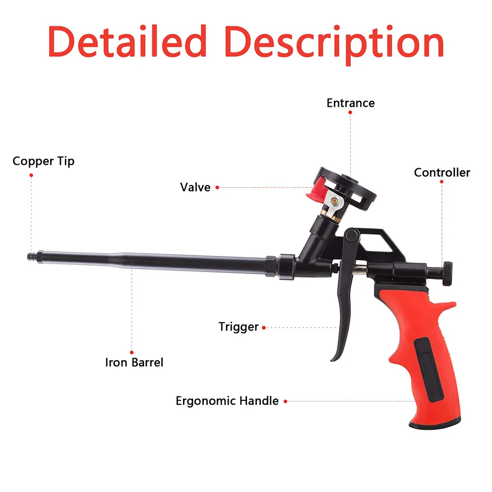 Lance Xây Dựng Dụng Cụ PU Mở Rộng Applicator & Cần Không Sạch Súng Đạn Xốp Mở Rộng Súng Đạn Xốp Mắc Ca Súng Phun