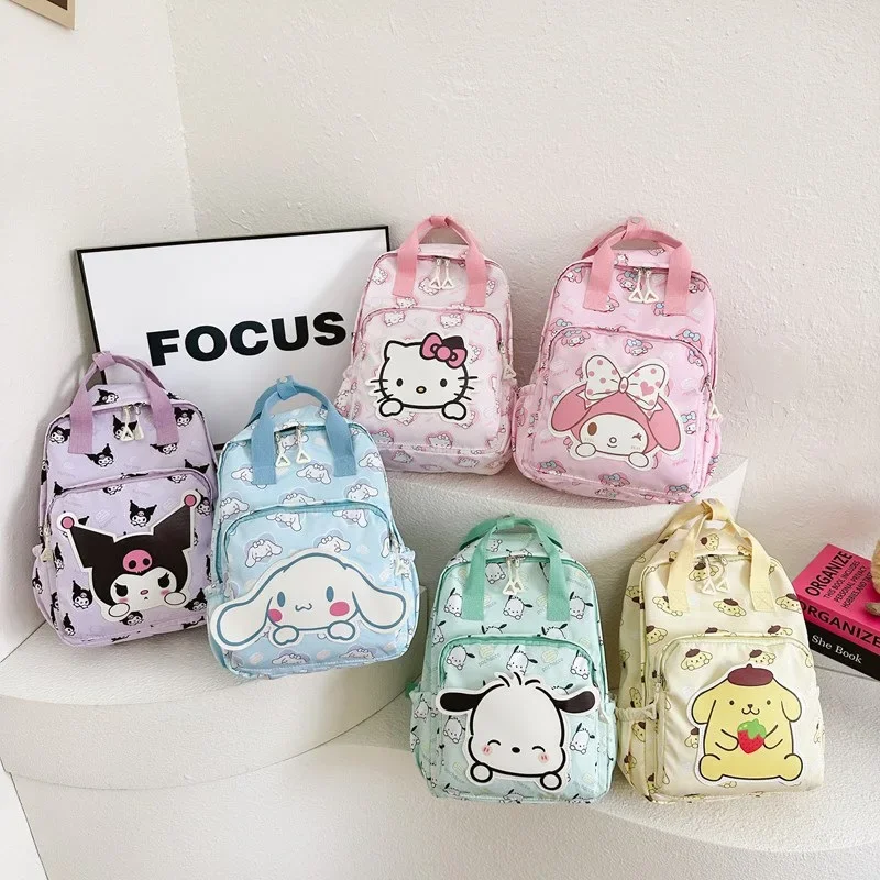 Hello Kitty Kids Backpack Girls Kawaii Schoolbags Sanrio Backpack Kuromi Purse Kids Bags for Girls Zipper Melody Case Backpack