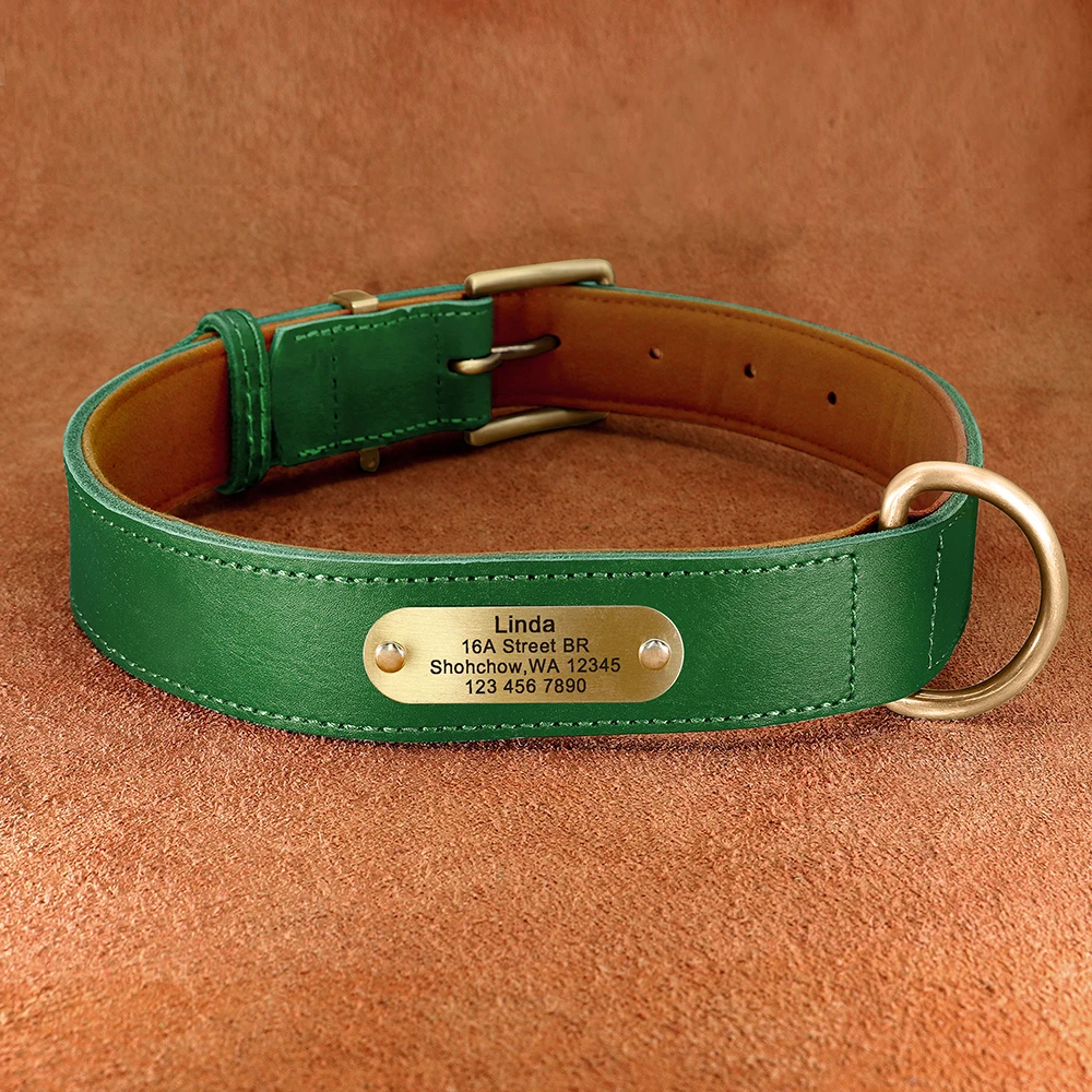 Personalisierte Hundehalsband-Leine aus echtem Leder, langlebige Hundehalsbänder, Gehbleine, Seil, frei mit Gravur für kleine, mittelgroße und große Hunde – Detail 14