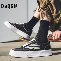 Men Canvas Shoes Fashion Design Casual Breathable Canvas Sneakers Men Sports Shoes Streetwear Hip Hop Vulcanized Shoes Men