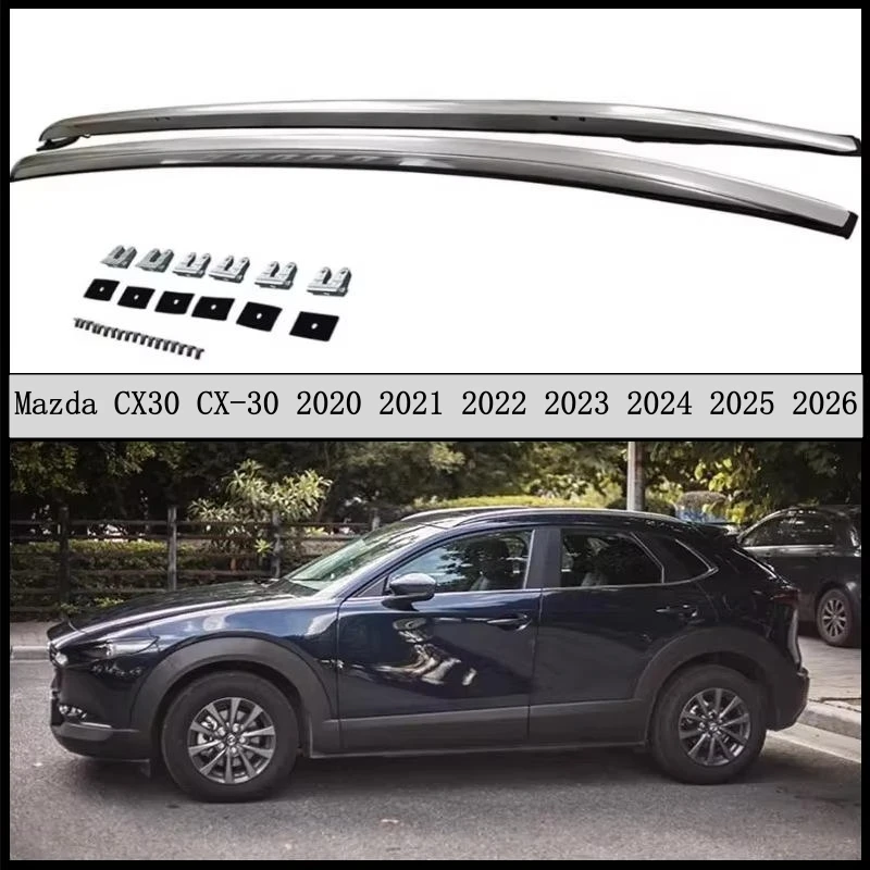Portaequipajes para techo, carril para Mazda CX30 CX-30 2020 21 2022 2023 24 25 2026, barras portaequipajes superiores, carriles de aluminio de alta calidad