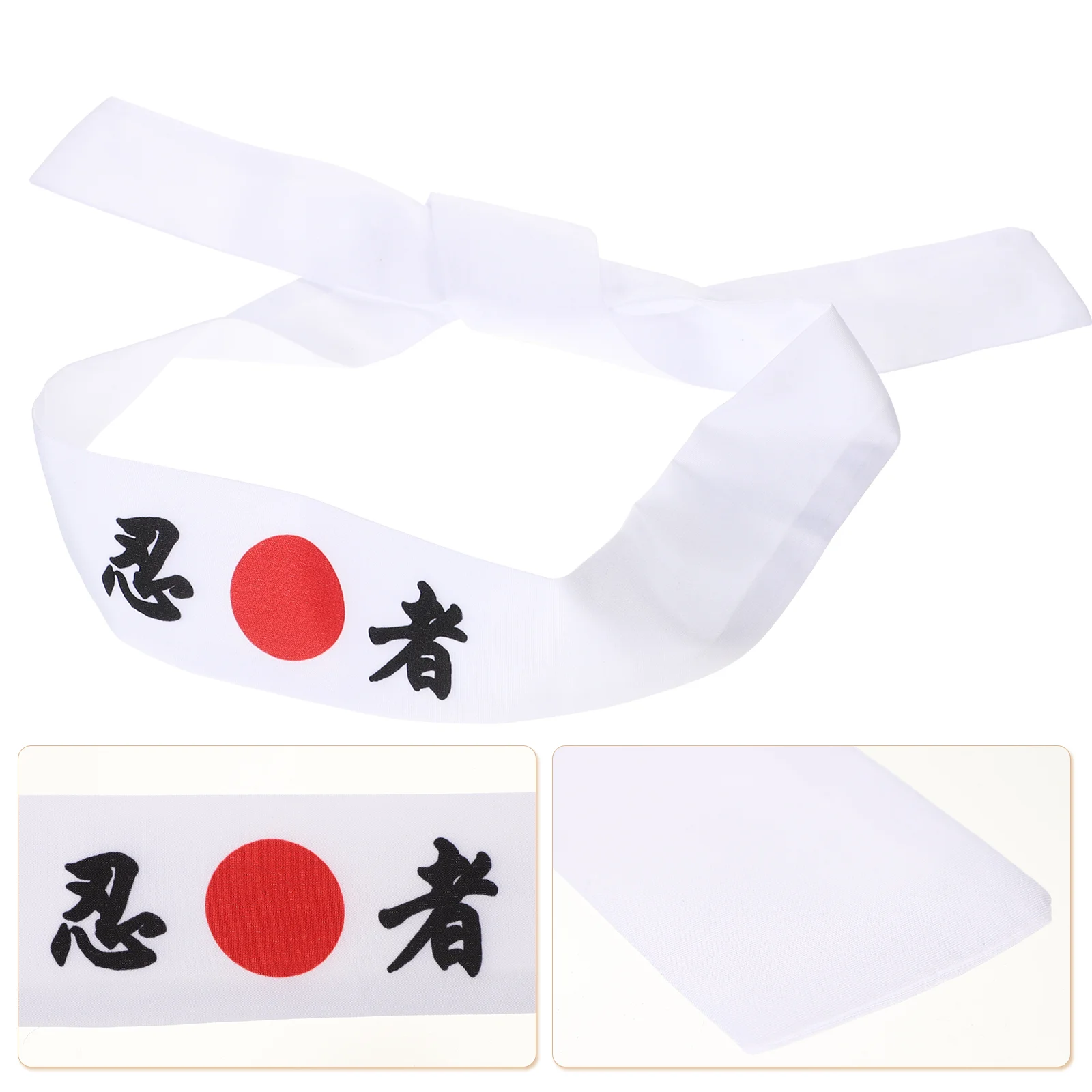 Ninja Print Headband Japanese Chef Curls Costume Karate Cotton Bushido Sushi Fitness