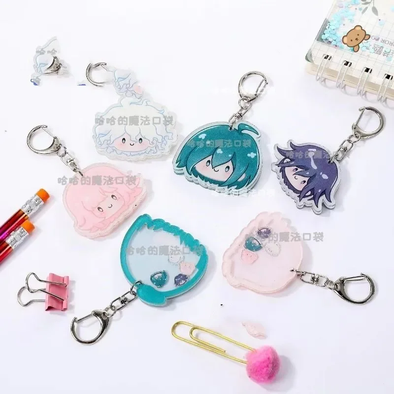 Danganronpa Trigger Happ Anime KeyChain Nanami ChiaKi Men Key Chain for Women Kokichi Oma Figure Acrylic Keyring Pendant Gift