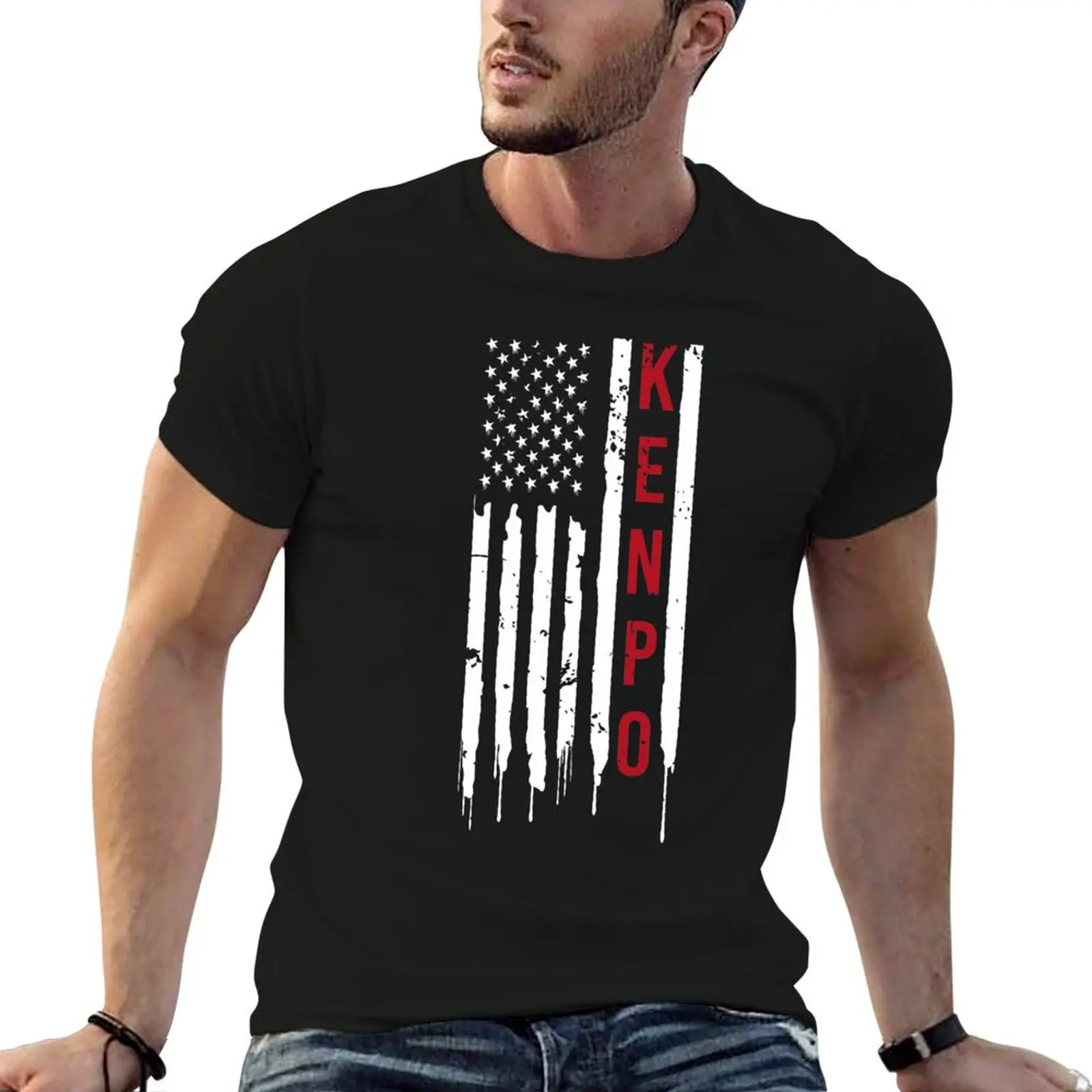 American Kenpo Flag T-Shirt baggy shirts graphic t shirt vintage mens tall t shirts