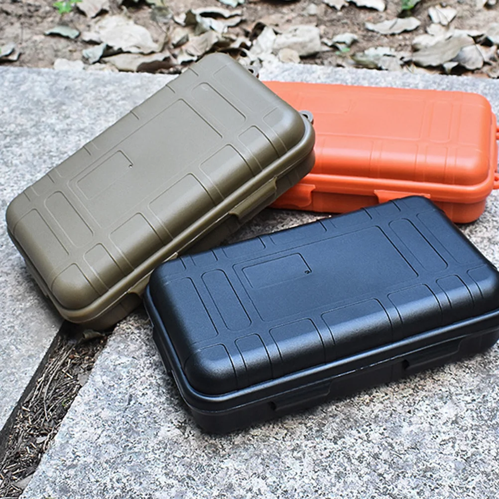 Waterproof Outdoor Survival Box Black Small Lightweight Multipurpose Emergency Tool Storage Case for Adventure Explorer