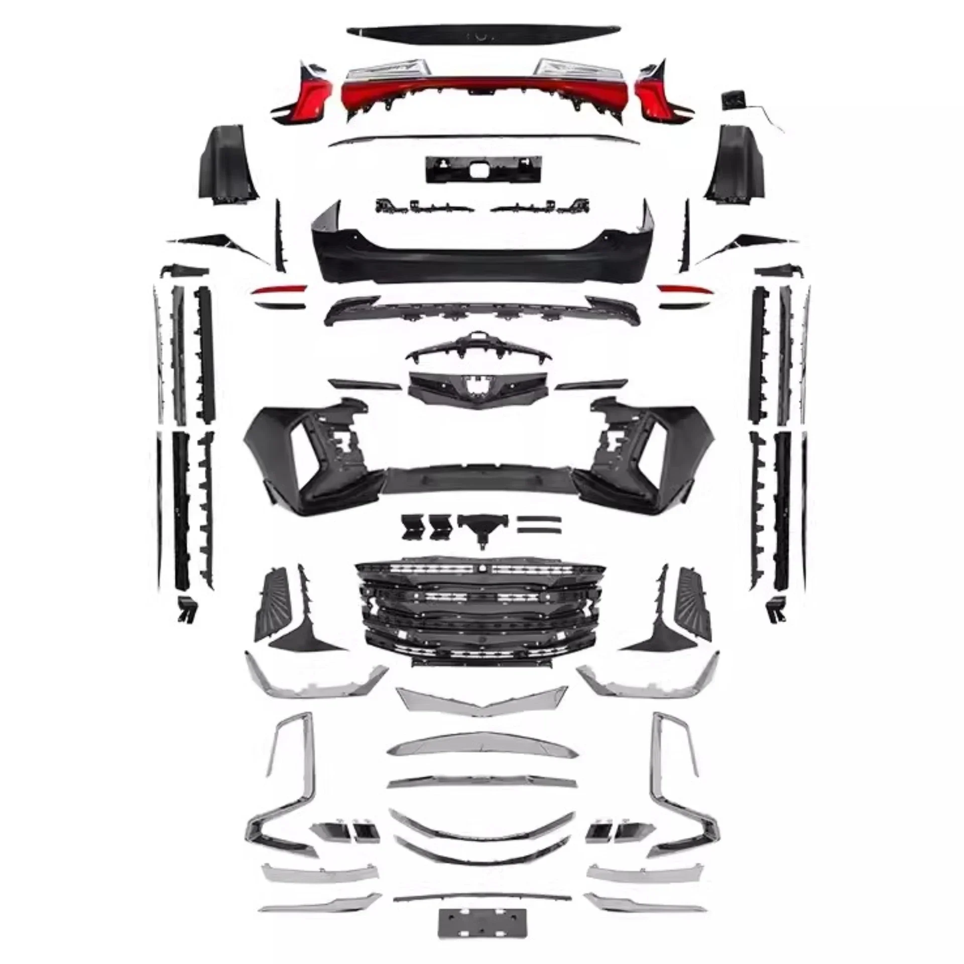 

Front Rear Bumper Taillight Assembly Grille Side Skirt for Toyota Alphard Crown Vellfire 15-23 Convert Kit Car Accessories