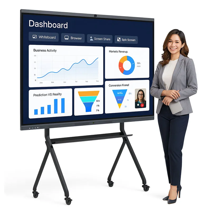 4K Interactive Touch Screen Whiteboard With 20-Point IR Touch Panel And Dual Android & Windows Systems