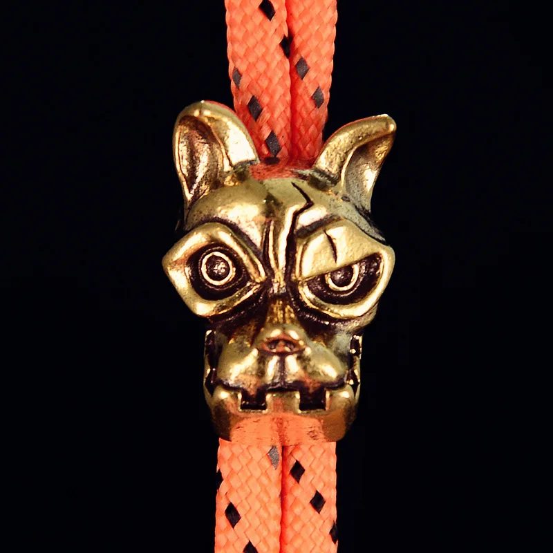 EDC Brass Knife Pendant Robot Dog Keychain Pendant Paracord Pendant White Copper Pendant Bag Pendant Accessories Decoration Win